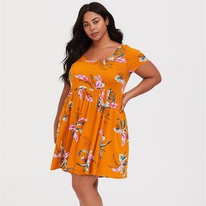 Torrid | Orange Yellow Skater Dress